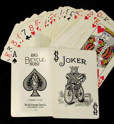 RARE Antique Big Bicycle Playing Cards Deck 8082 Rider Back 1921