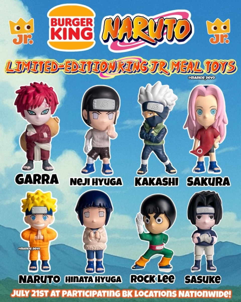 Naruto 2025 Burger King Toys - complete set of 8 - BRAND NEW