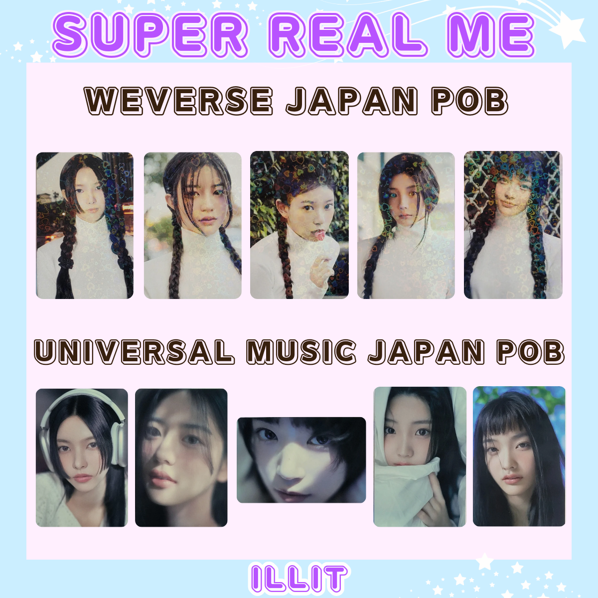 ILLIT SUPER REAL ME 1st Mini album Photo card JAPAN POB Weverse