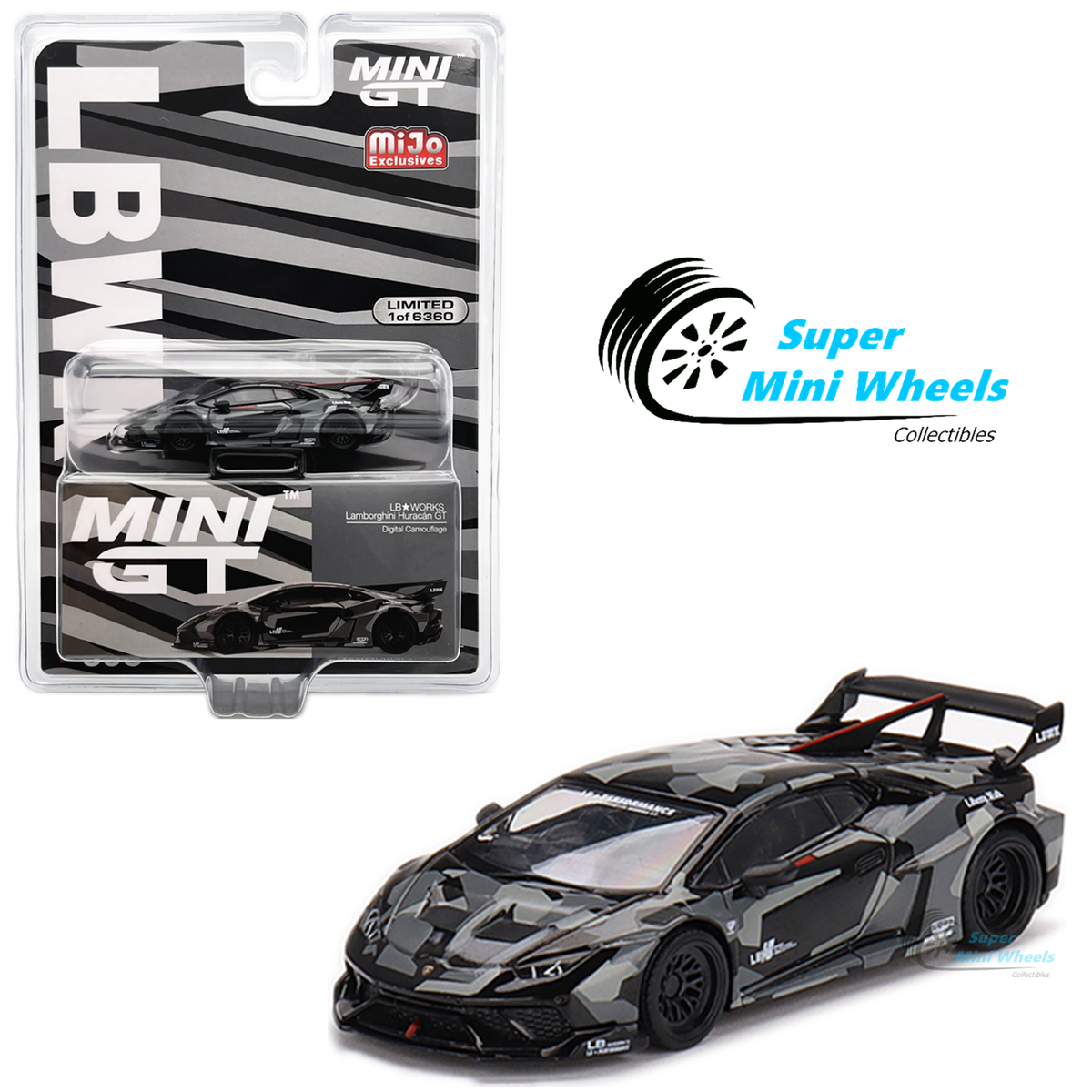 Mini GT 1:64 LB WORKS Lamborghini Huracán GT Digital Camouflage