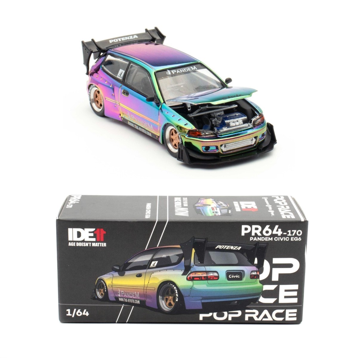 POP RACE HONDA CIVIC PANDEM EG6 MAGIC CHROME INDONESIA DIECAST