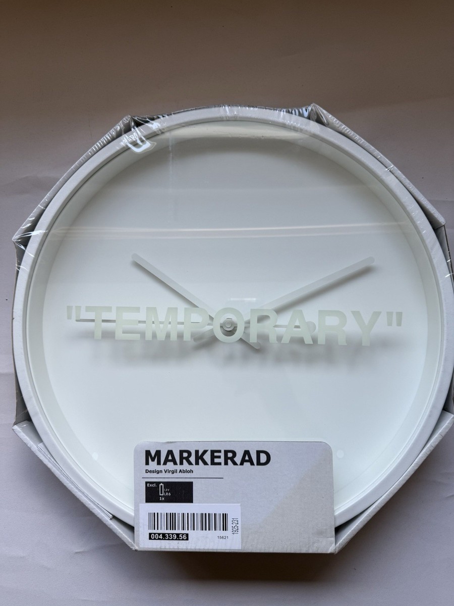 Virgil Abloh X IKEA MARKERAD 'Temporary' Off White Wall Clock