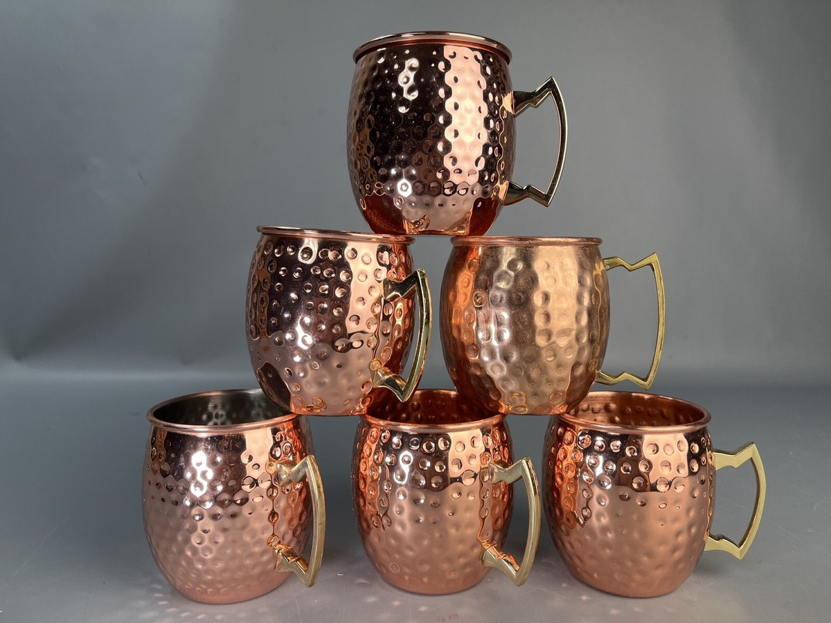 ECO ONE by SILVER ONE INT'L~Set of 6~ Hammered Copper Moscow Mule