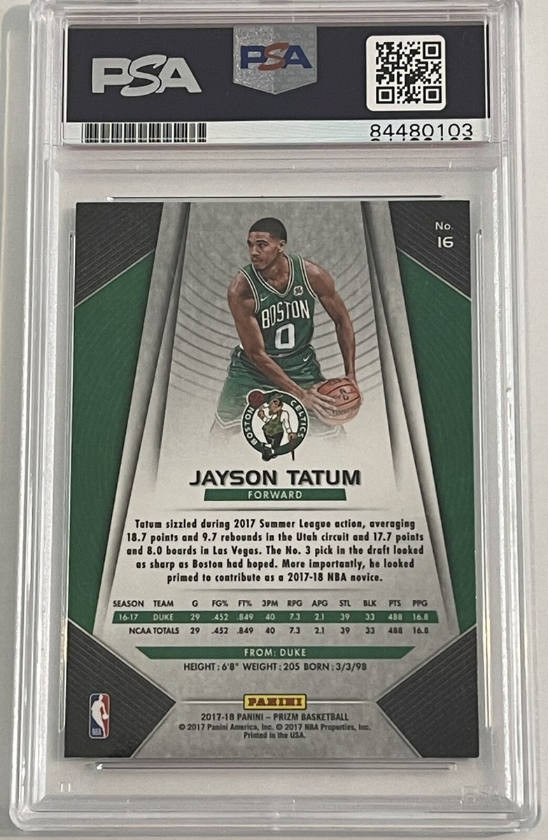Jayson Tatum Signed 2017-18 Panini Prizm #16 Rookie Card RC