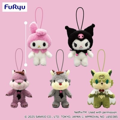 Netflix series My Melody & Kuromi Mascot SET 5 Plush 14cm Fluffy