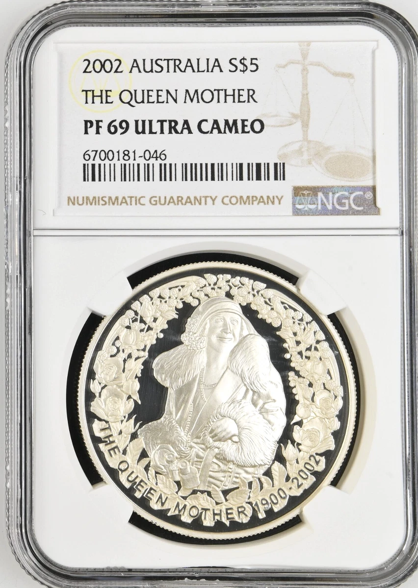 2002 Australia S$5 Dollars The Queen Mother Silver Proof Coin NGC