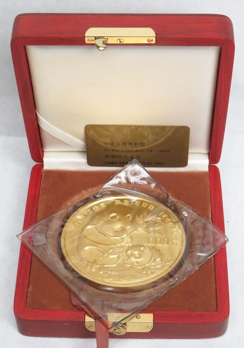 1986 GOLD CHINA 1000 YUAN 12oz PANDA SEALED IN BOX | eBay