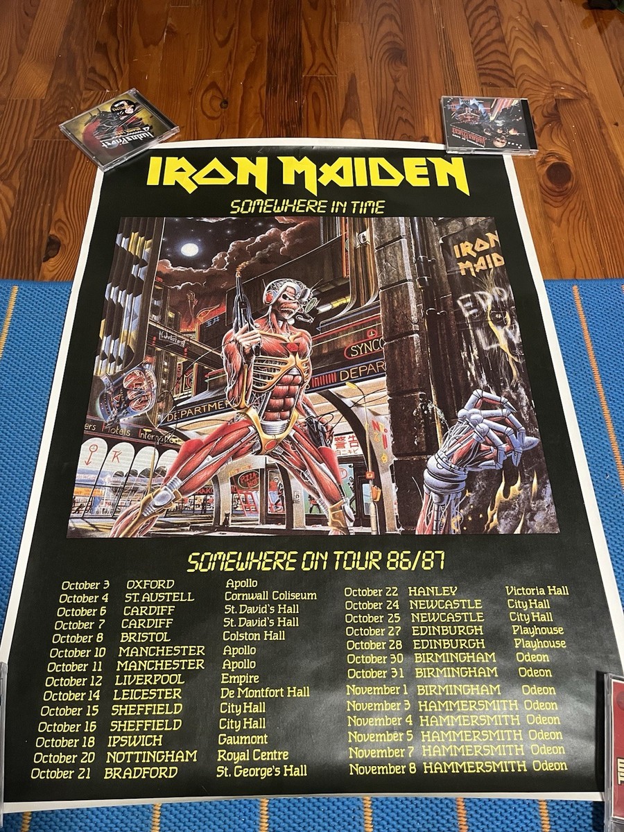 Iron Maiden Somewhere In Time European Promo Poster 1986 CD LP