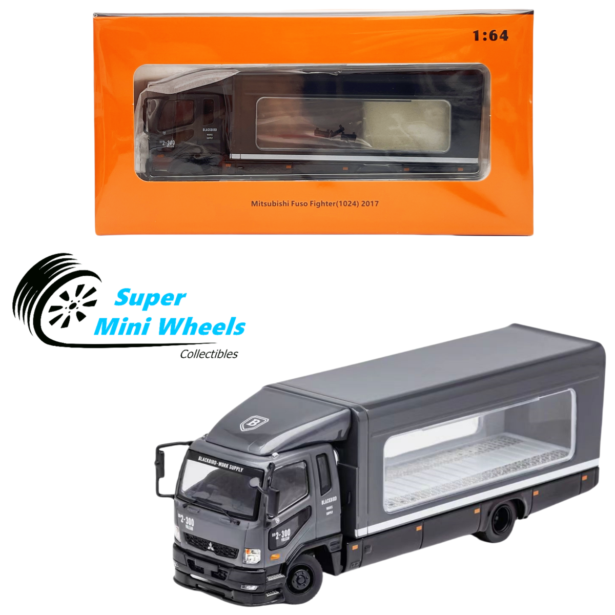 GCD 1:64 2017 Mitsubishi Fuso Fighter “BLACK BIRD” Hauler Truck