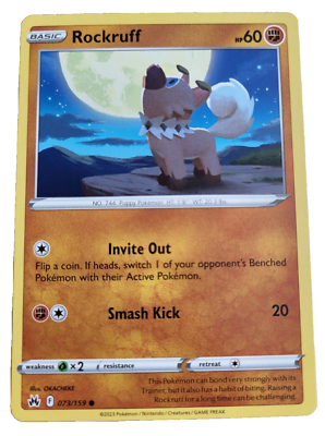 Pokemon TCG Crown Zenith Rockruff 073/159 Trading Card (F9 | eBay