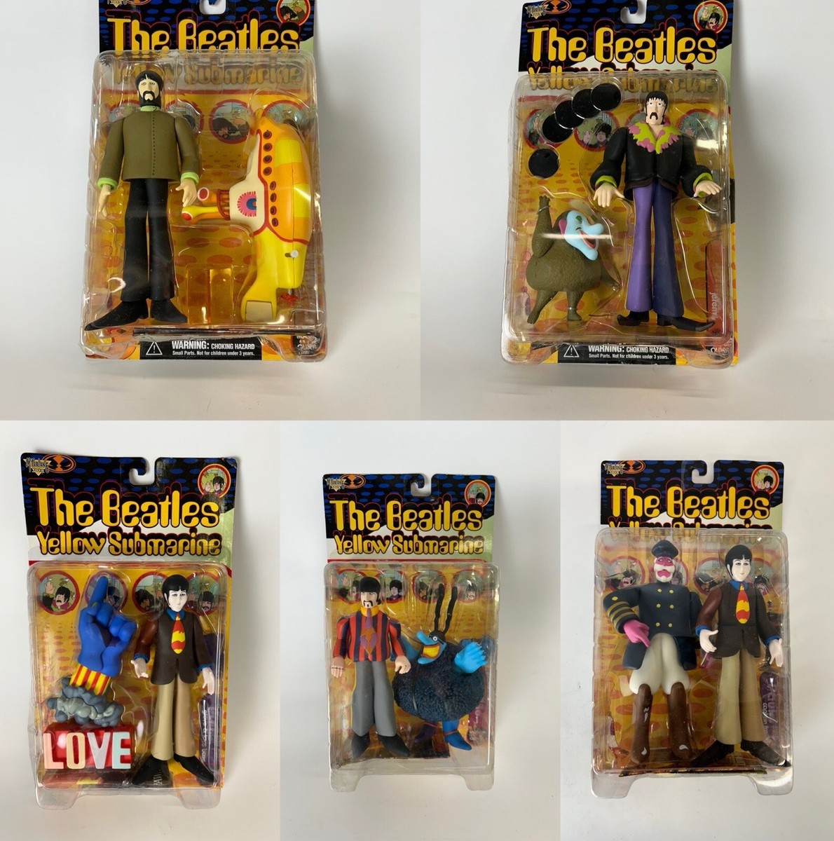 The Beatles Yellow Submarine Set of All 5 MCFARLANE Toys 1999 NEW
