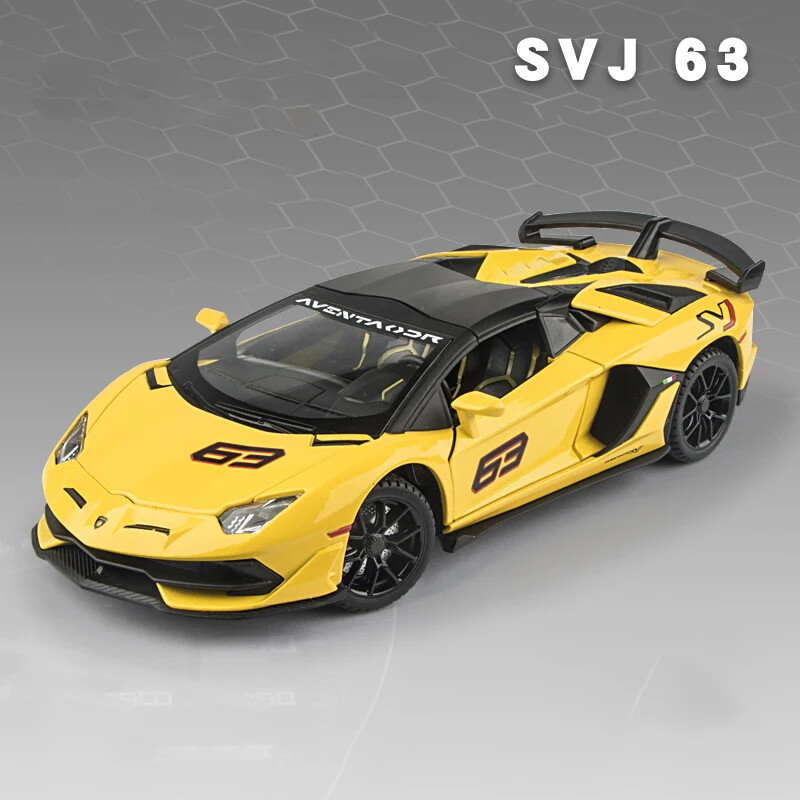 1:24 Lamborghini Aventador SVJ63 Alloy Toy Car Model Diecast