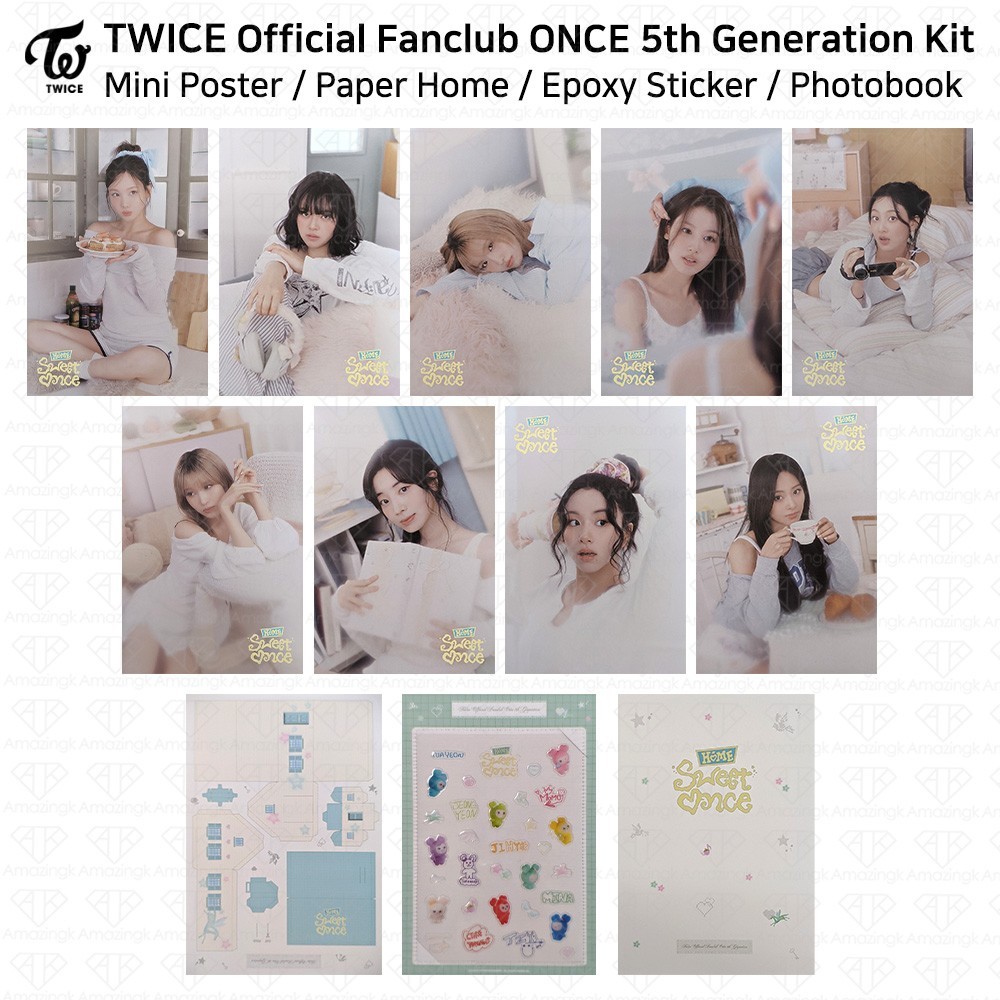 TWICE Official Fanclub ONCE 5th Generation Kit Mini Poster Sticker