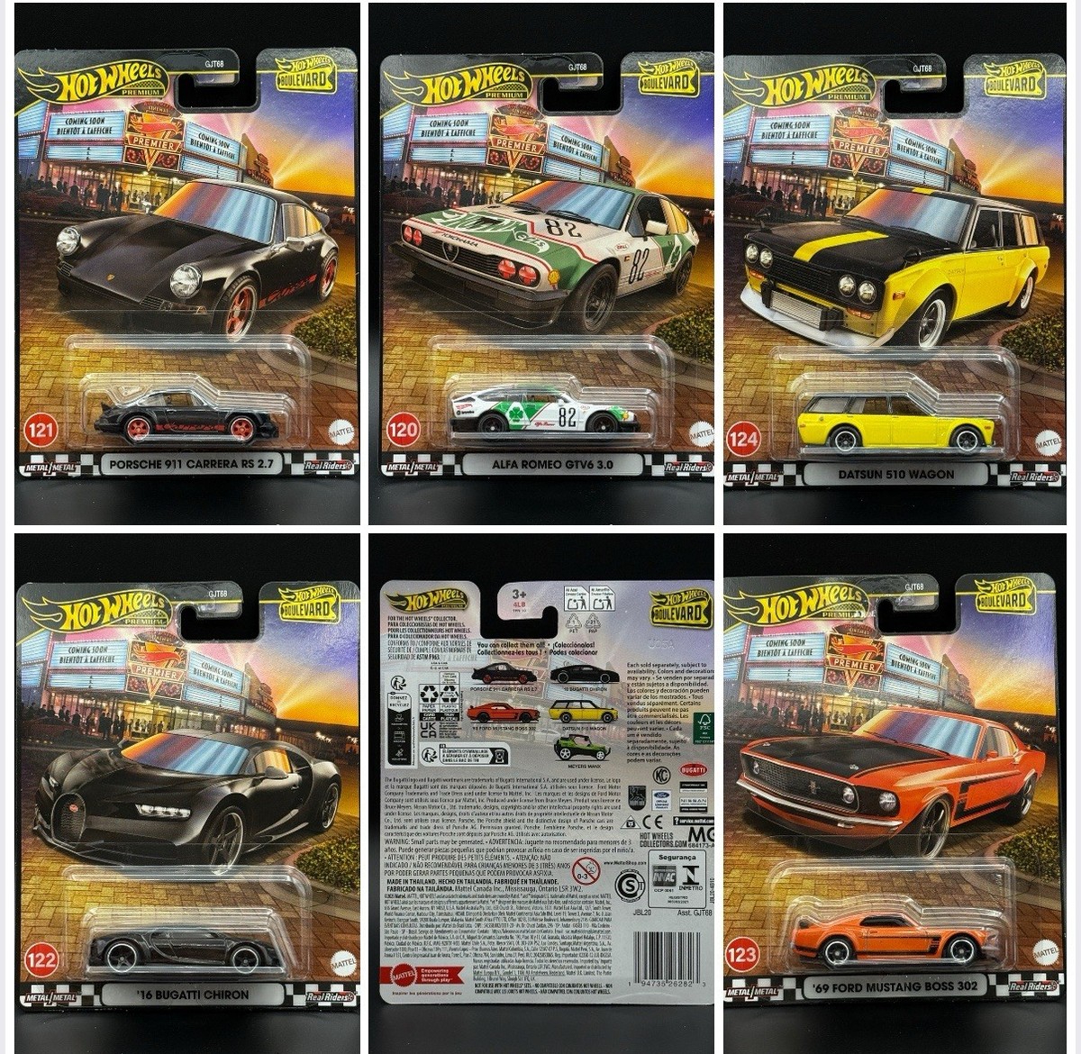 Hot Wheels Premium Boulevard 2025 Mix 2 #121-125 Set of 5 GJT68