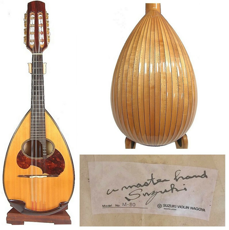 Japan Suzuki Hand Made bowlback Mandolin M80 solid Spruce top