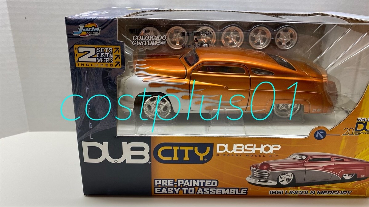 JADA DUB CITY 1951 LINCOLN MERCURY 1:24 ORANGE WITH EXTRA WHEELS