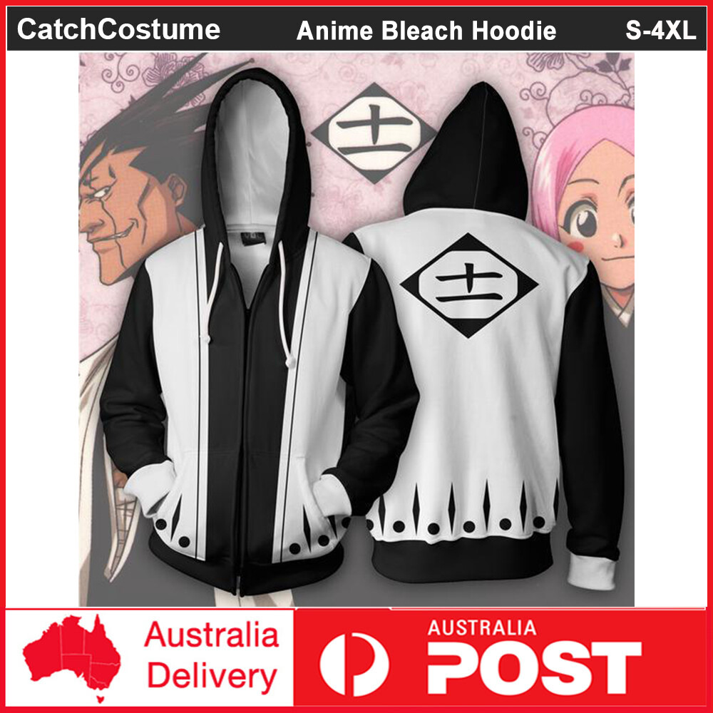 Anime BLEACH Cosplay Costume 3D Hoodie Sweatshirt Jumper Hooded