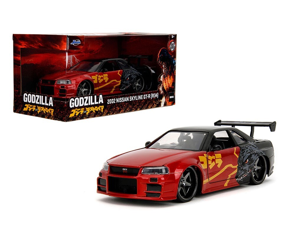 Jada 1:24 Nissan Skyline GT-R R34 Godzilla Grey/Red 35133