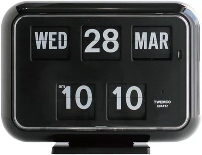 TWEMCO Flip Clock QD-35-Black Interior Clock Quartz Table Clock