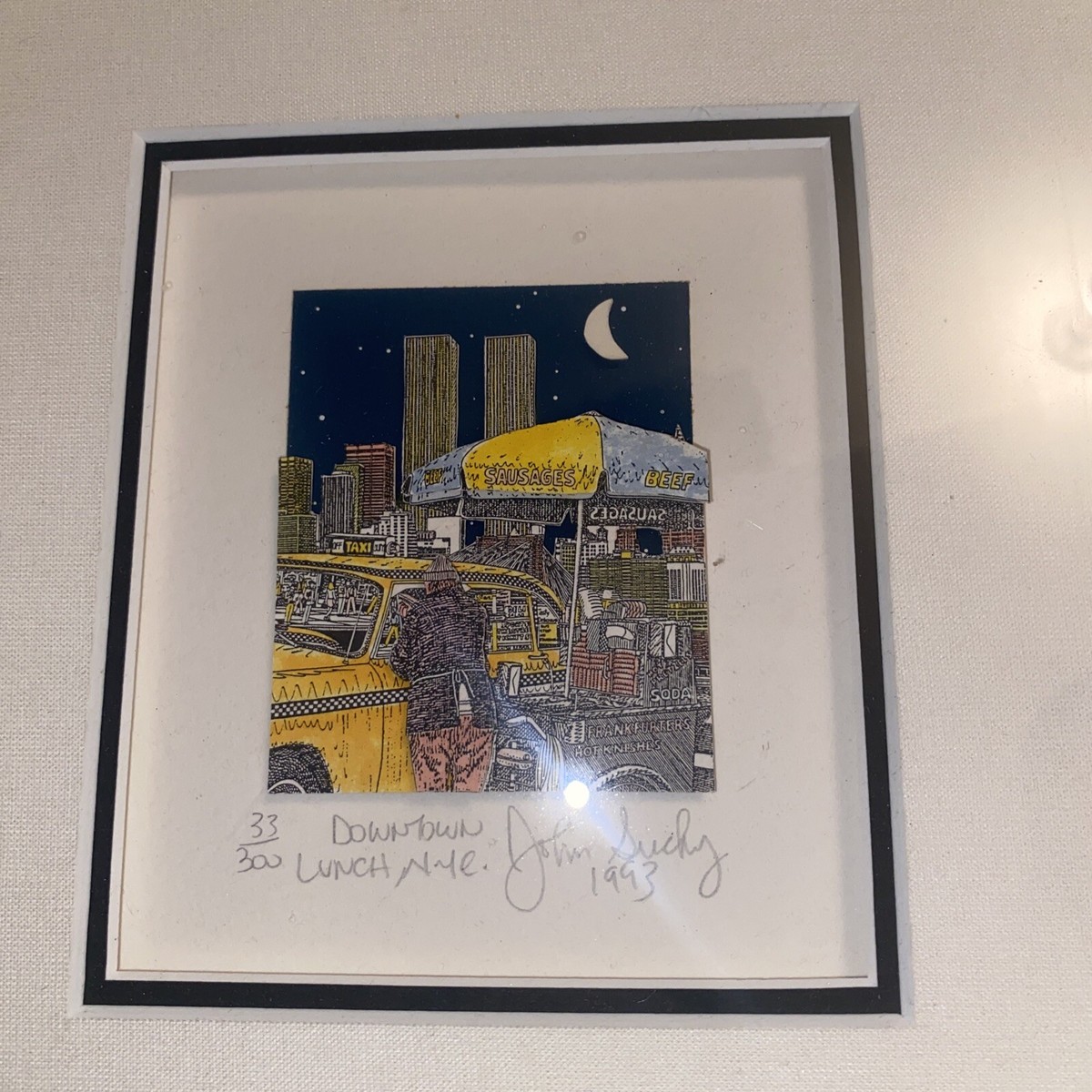 John Suchy Down Town Lunch NYC 3 D Art. Signed Framed | eBay