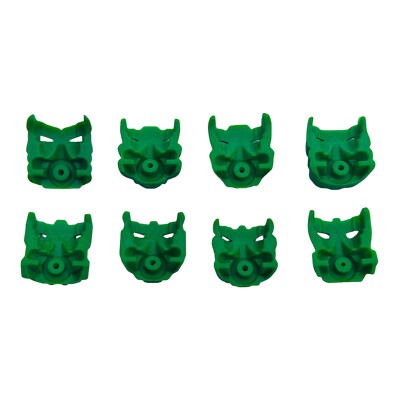 LEGO 8x Bionicle Pahrak Green Krana Mask Complete Set Xa Za Vu Ca