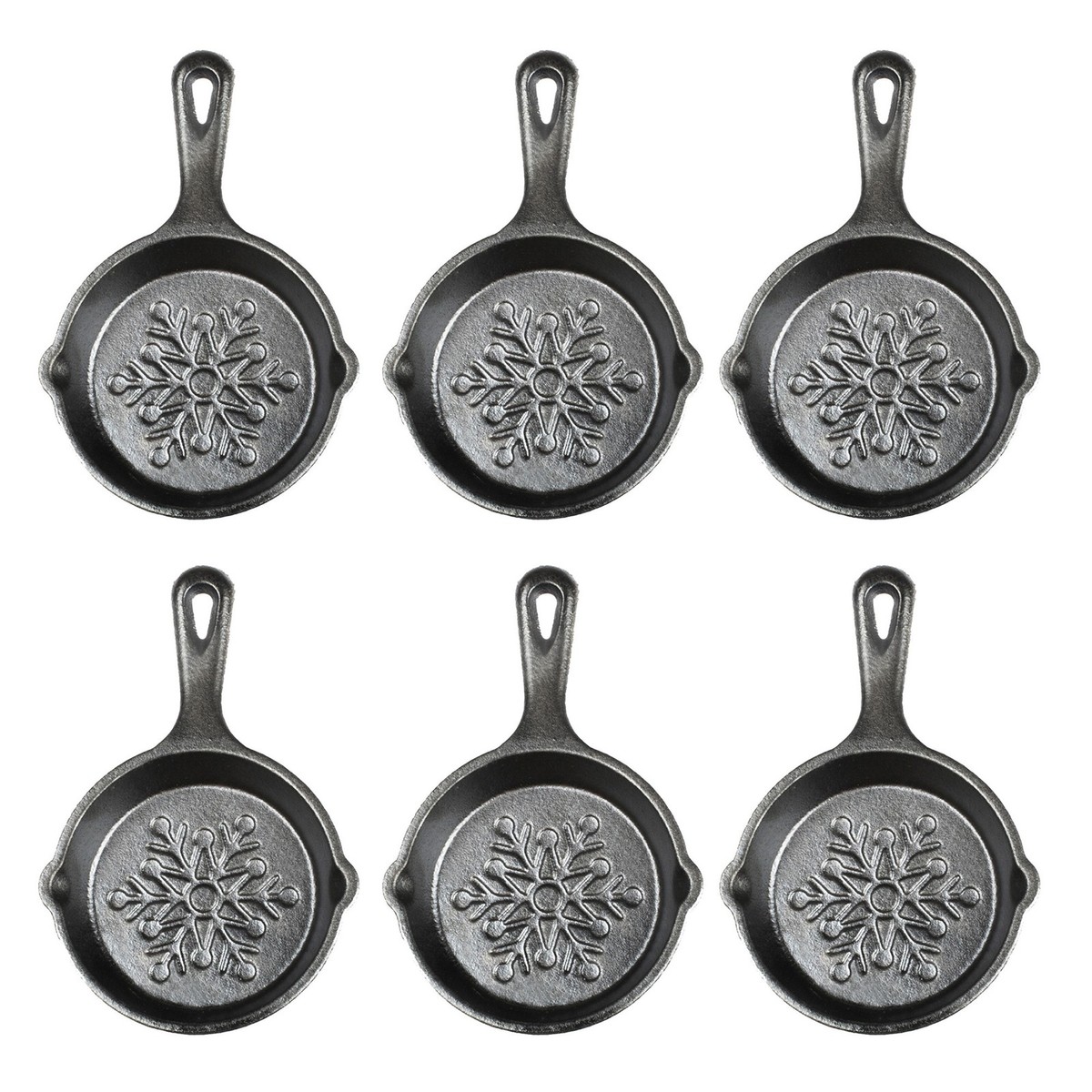 Lodge 3.5-Inch Mini Cast Iron Holiday Skillet, Snowflake Imprint