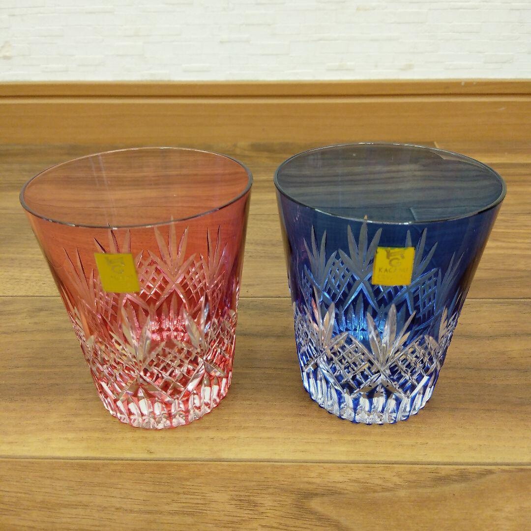 kagami crystal edo kiriko pair glass Japanese traditional glass