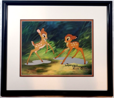 🟧 Bambi Faline Sericel Disney cel Signed Original Voice Bambi