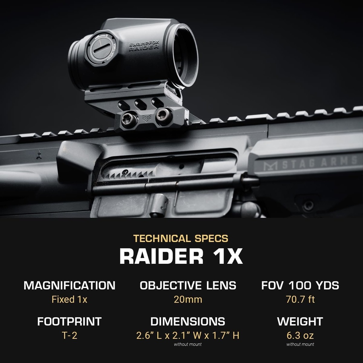 Swampfox Raider Prism Sight with Red BRC Reticle T2 Footprint | eBay