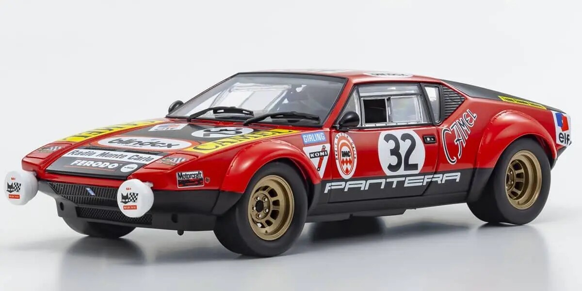 KYOSHO 1/18 Scale De Tomaso Pantera 1972 LM #32 Red Black #08855B