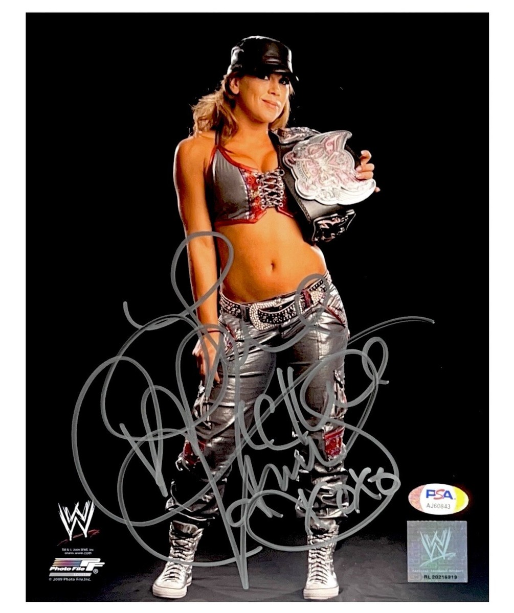 WWE MICKIE JAMES SIGNED 8X10 AUTOGRAPHED ORIGINAL PHOTO FILE PHOTO