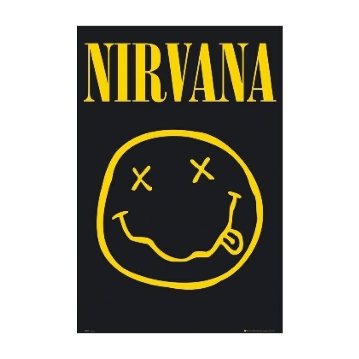 NIRVANA KURT COBAIN SMILEY FACE POSTER NEW 24x36 FREE SHIPPING | eBay