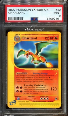 PSA 9 MINT Pokemon Charizard Rare 2002 Expedition 40/165 WOTC | eBay