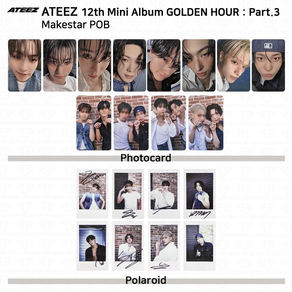 ATEEZ 12th Mini Golden Hour Part.3 MakeStar POB Photocard Polaroid