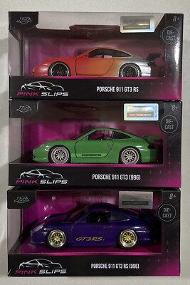 NEW 2024 JADA Pink Slips Porsche 911 GT3 RS & 911 GT3 GREEN