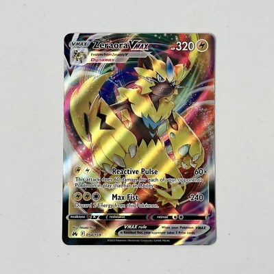 Pokemon TCG Card Zeraora VMAX 054/159 Crown Zenith ULTRA RARE NM