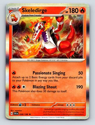 Stage 2 Skeledirge HP 180 Passionate Singing Blazing Shout Rarity