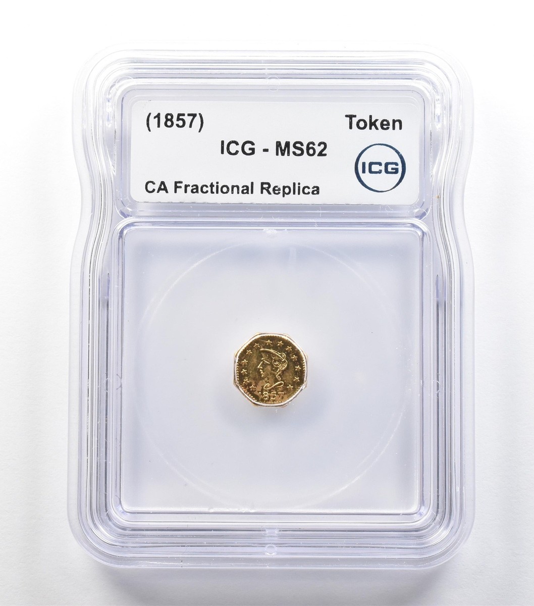 1857) California Fractional Gold Token 1/2 Dollar Liberty Head