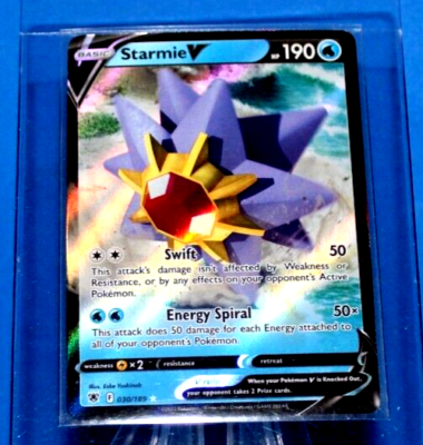 Starmie V HP 190 2022 Holo Collectible Pokemon Card No. 030/189 | eBay