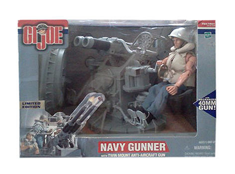 Hasbro G.I. Joe Navy Gunner with Twin Mount Anti- Gun Action