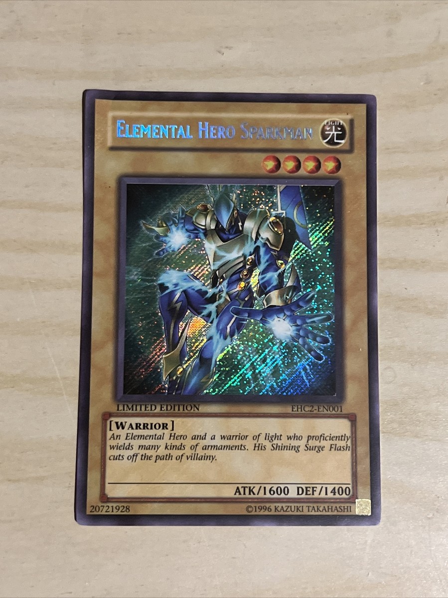 Yu-Gi-Oh TCG Secret Rare Elemental Hero Sparkman EHC2-EN001