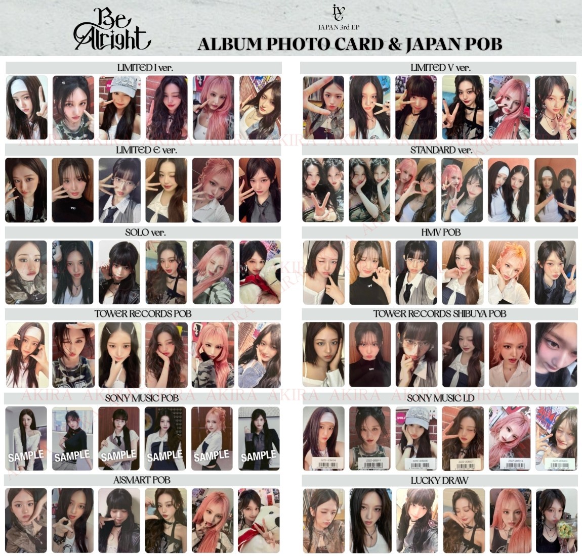 IVE JAPAN 3rd EP Be Alright ALBUM PHOTO CARD JAPAN POB OFFICIAL | eBay