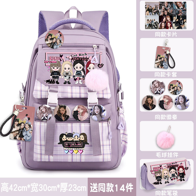 Blackpink Student Backpack Large Satchel Schoolbag Shoulder Bag W
