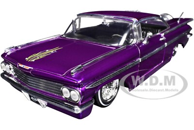 1959 CHEVROLET IMPALA LOWRIDER CANDY PURPLE 1/24 DIECAST MODEL BY