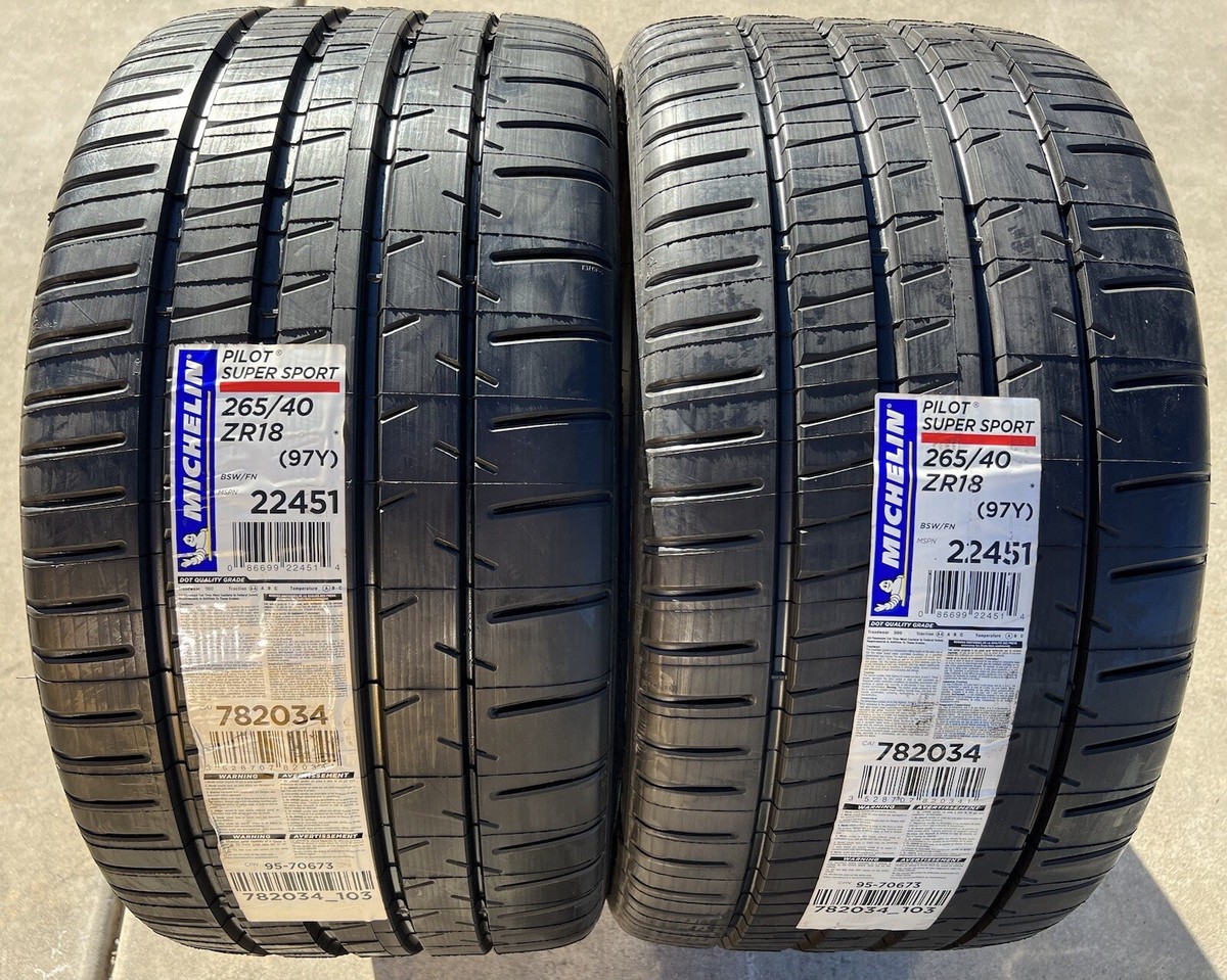 Set of TWO BRAND NEW 265/40ZR18 Michelin Pilot Super Sport Tires