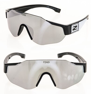 FENDI SPORT Baguette 40088 Black Silver Wrap Lanyard Mask