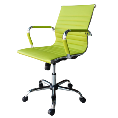Lime Green Ribbed Designer Swivel Office Chair Faux Leather | eBay