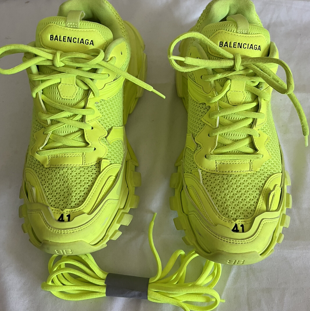 Balenciaga Mens Destroyed Track 3 Neon Sneakers Shoes 41 | eBay