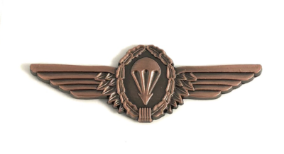German Bronze Small Parachutist Foreign Jump Wings, Brite (each