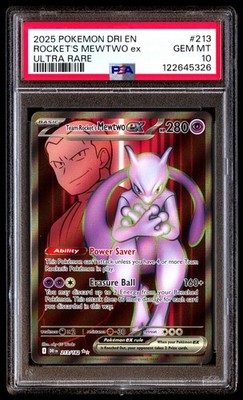 PSA 10 Rocket's Mewtwo EX 213 Pokemon Dri En Destined Rivals 2025